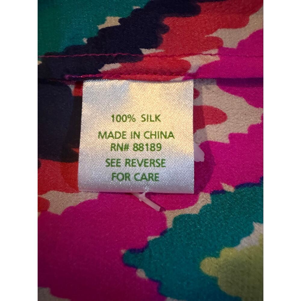 Lilly Pulitzer Elsa Top Womens Size S Multicolor Geometric 3/4 Sleeve - Picture 3 of 5